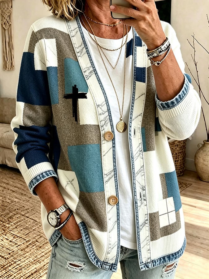 Women's Casual Printed Cardigan