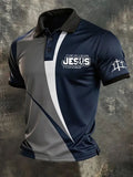 Men's It's Not Just A Religion Jesus It's A Relationship Print Polo Shirt