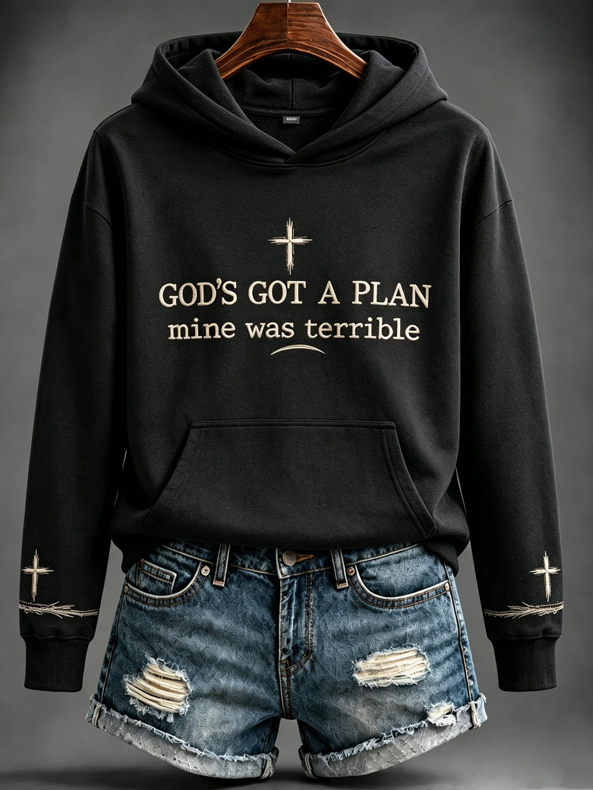 Women's God's Got A Plan Mine Was Terrible Printed Sweatshirt