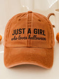 Retro Just A Girl Who Loves Halloween Print Baseball Cap
