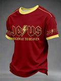 Men's Jesus Highway To Heaven Printed Casual T-shirt
