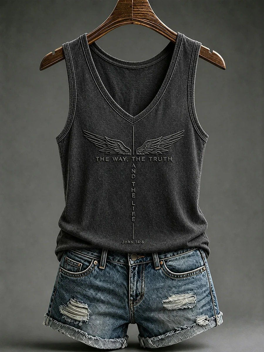 Women's Faith Print V-Neck Vest