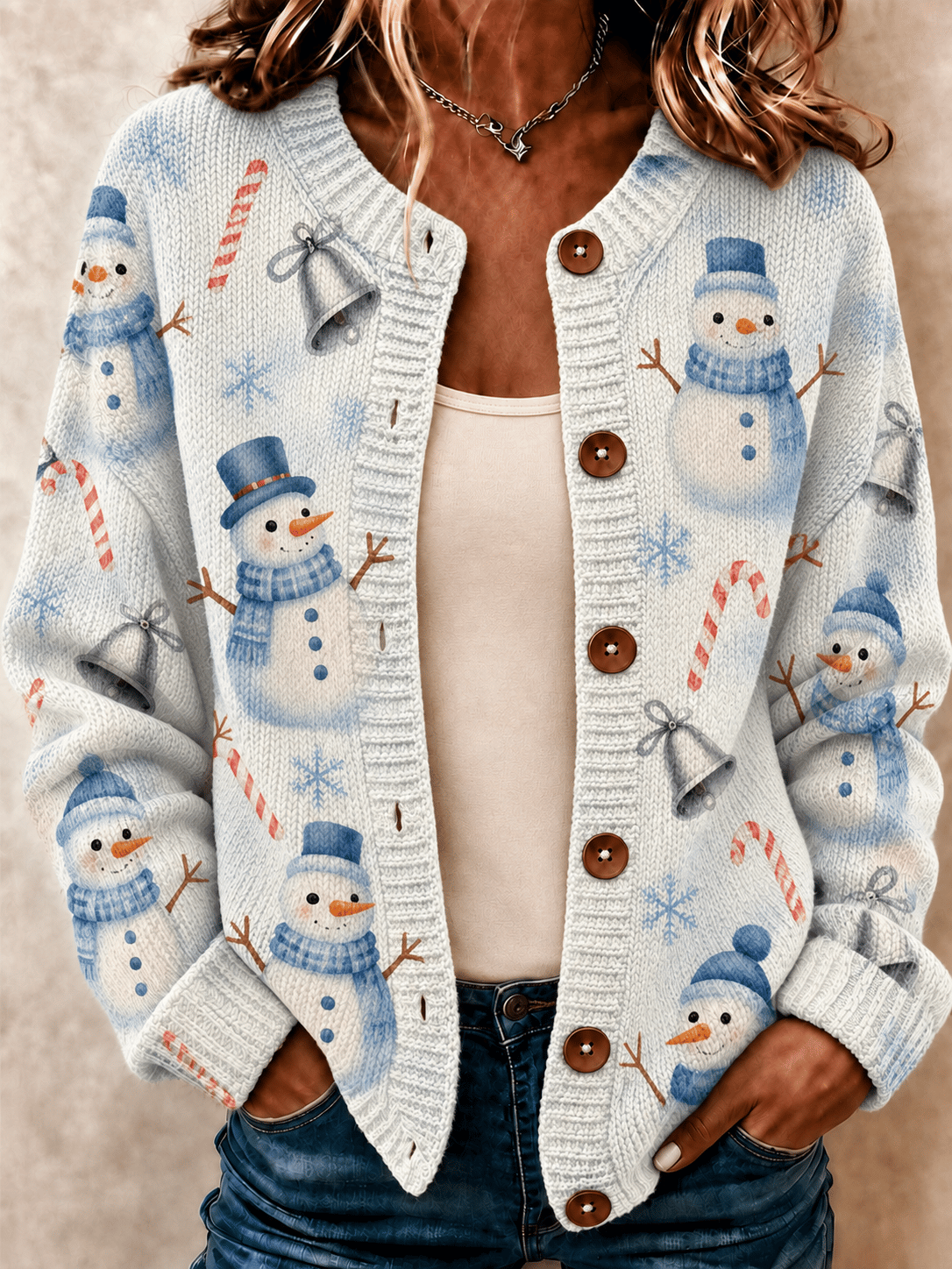 Women's Casual Christmas-Print Top