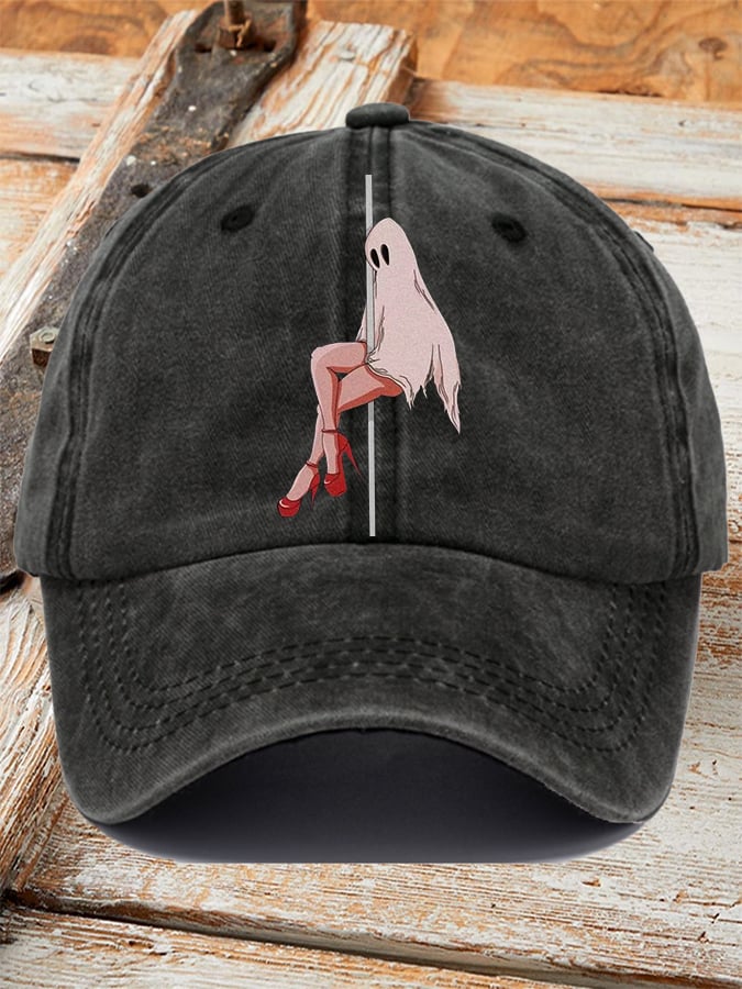 Retro Ghost Print Baseball Cap
