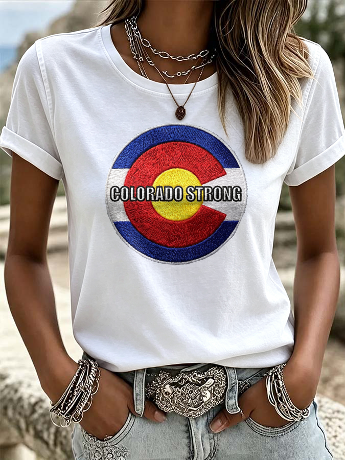 Women'S Colorado Strong Printed Casual T-Shirt