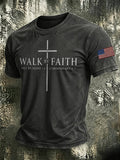 Men's Walk By Faith Print Round Neck T-shirt