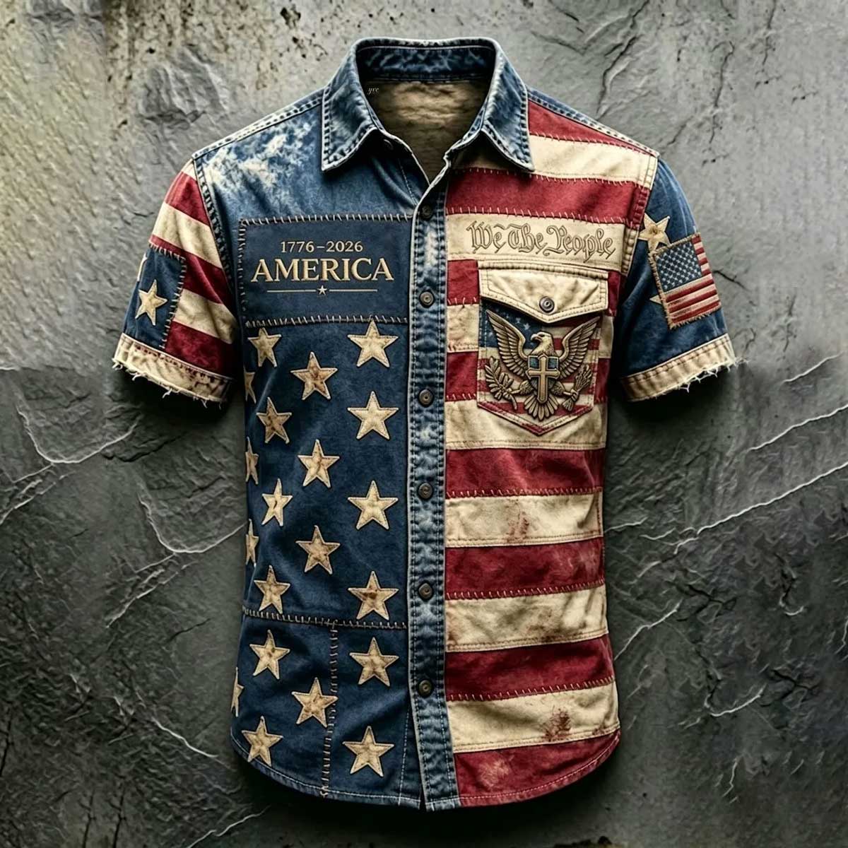 Men'S 250Th Anniversary National Faith Print  Shirt