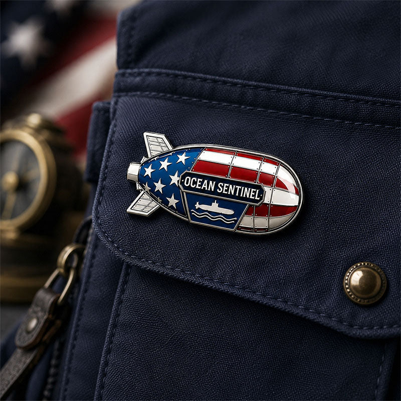 Ocean Sentinel Patriotic Submarine Pin