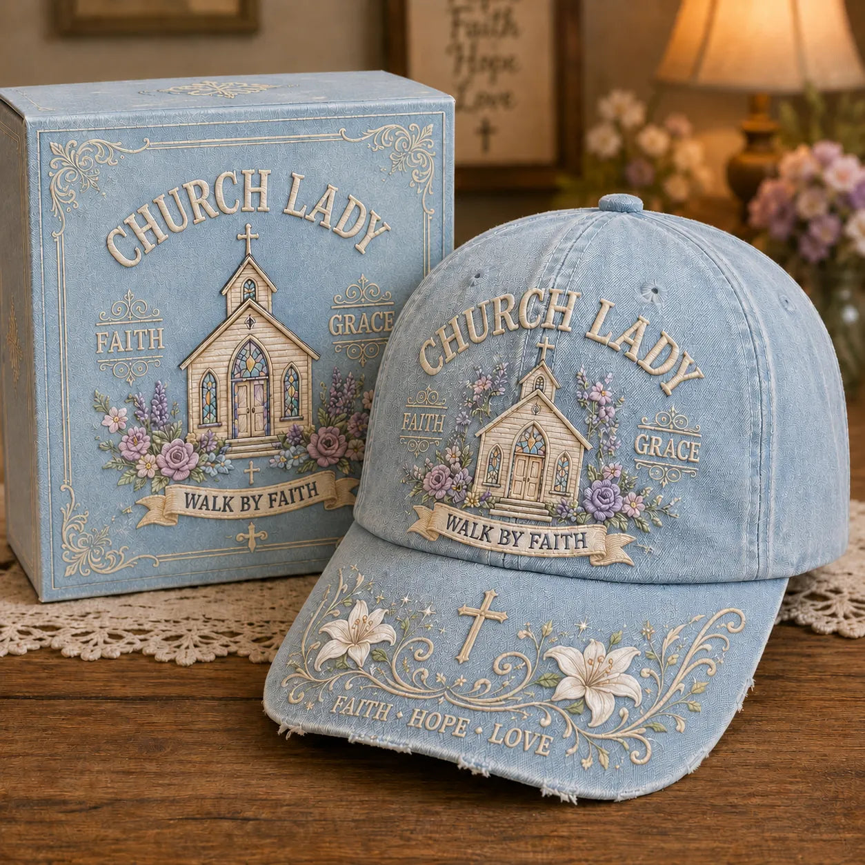 ⛪ Church Lady Walk By Faith Cap