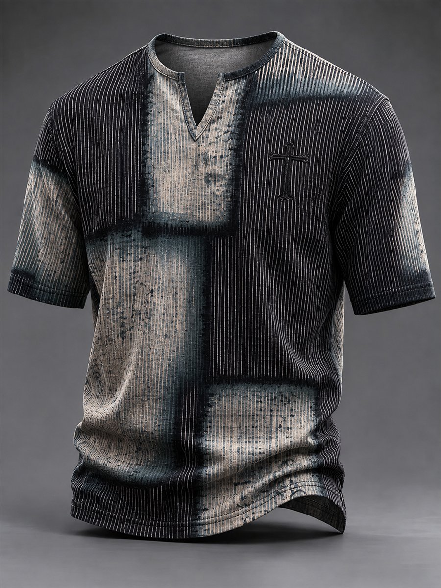 Men's Vintage Faith Faux-Linen T-shirt