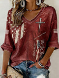 Women's Casual Printed Short-Sleeve Top
