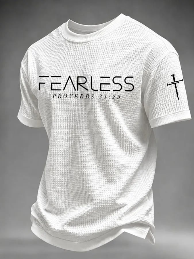 Men's Faith Cross Printed Waffle T-shirt