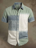 Men's Vintage Faith Faux-Linen Short-Sleeve Shirt
