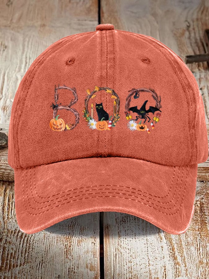 Unisex Halloween BOO Print Baseball Cap