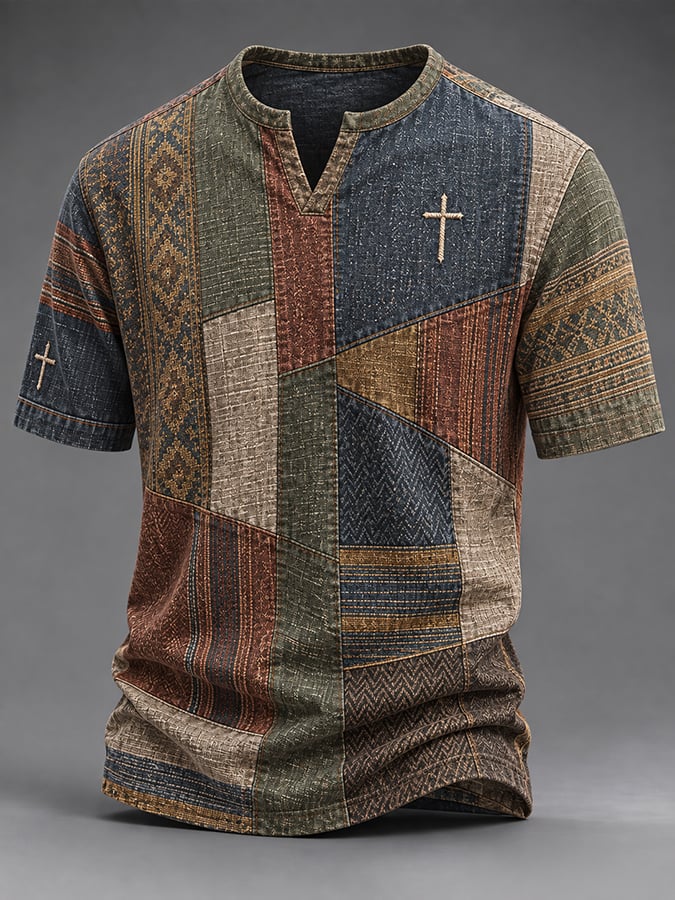 Men's Vintage Faith Faux-Linen T-shirt
