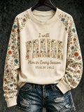 Women's 'I Will Praise Him In Every Season' Printed Casual Sweatshirt