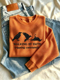 Women's Walking By Faith Tripping Constantly Printed Casual Sweatshirt