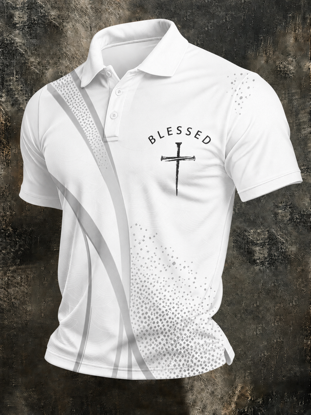 Men'S Retro Faith Printed Lapel Shirt