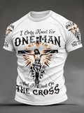 Men's 'I only kneel for one man and he died on the cross' waffle knit T-shirts