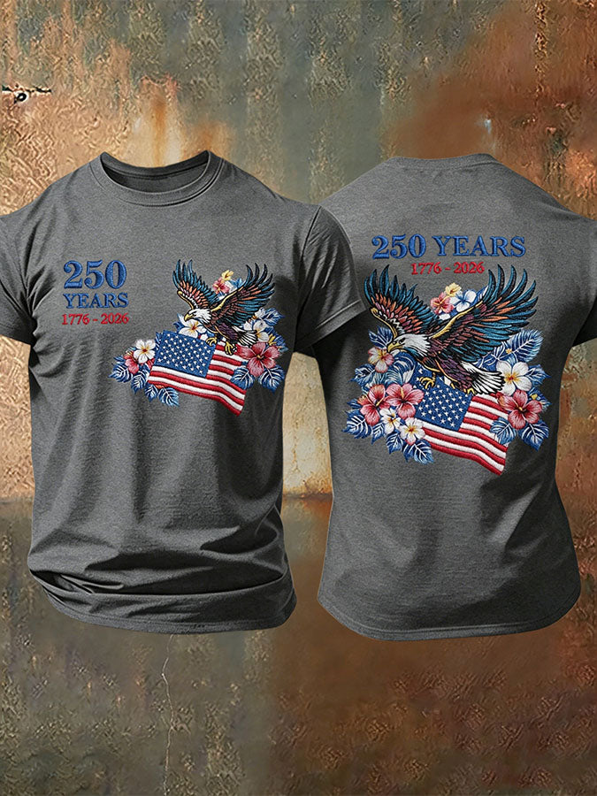 Men'S Retro American Independence Day Printed Short Sleeved T-Shirt