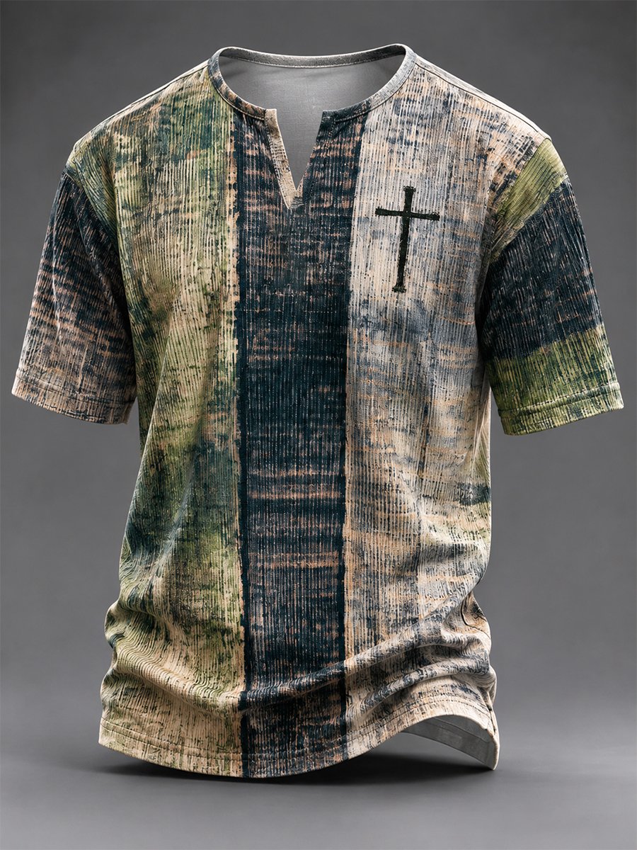 Men's Vintage Faith Faux-Linen T-shirt