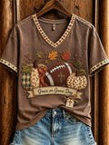 Women's Casual Autumn "Faith" Print Rugby-Style Top