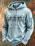 Men's Casual Printed Hooded Sweatshirt