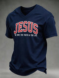 Men's Faith Print Casual Short-Sleeve T-Shirt