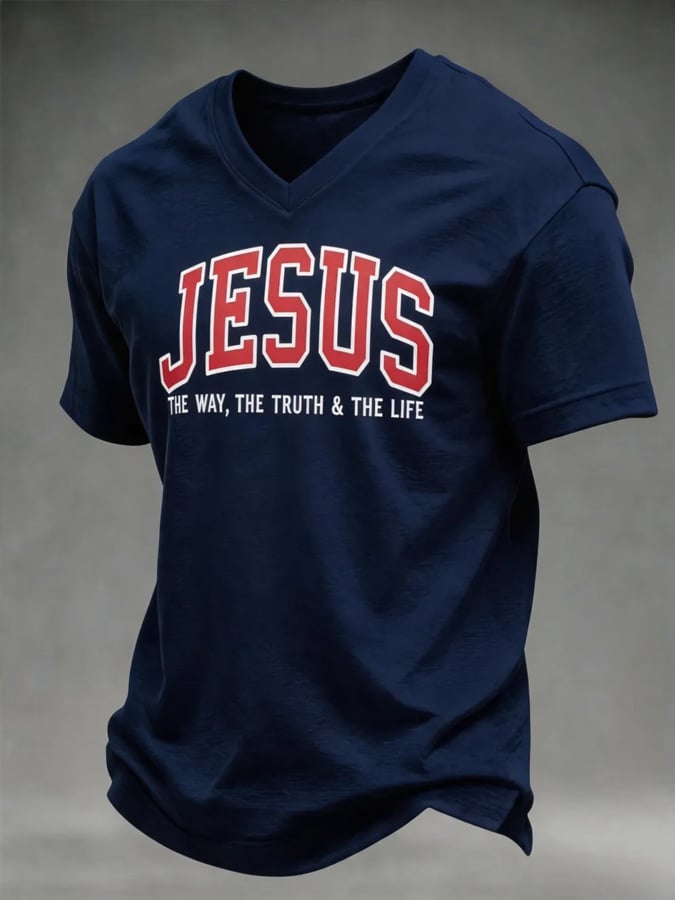 Men's Faith Print Casual Short-Sleeve T-Shirt