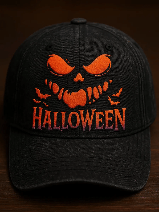 Vintage Halloween Ghost Face Print Hat