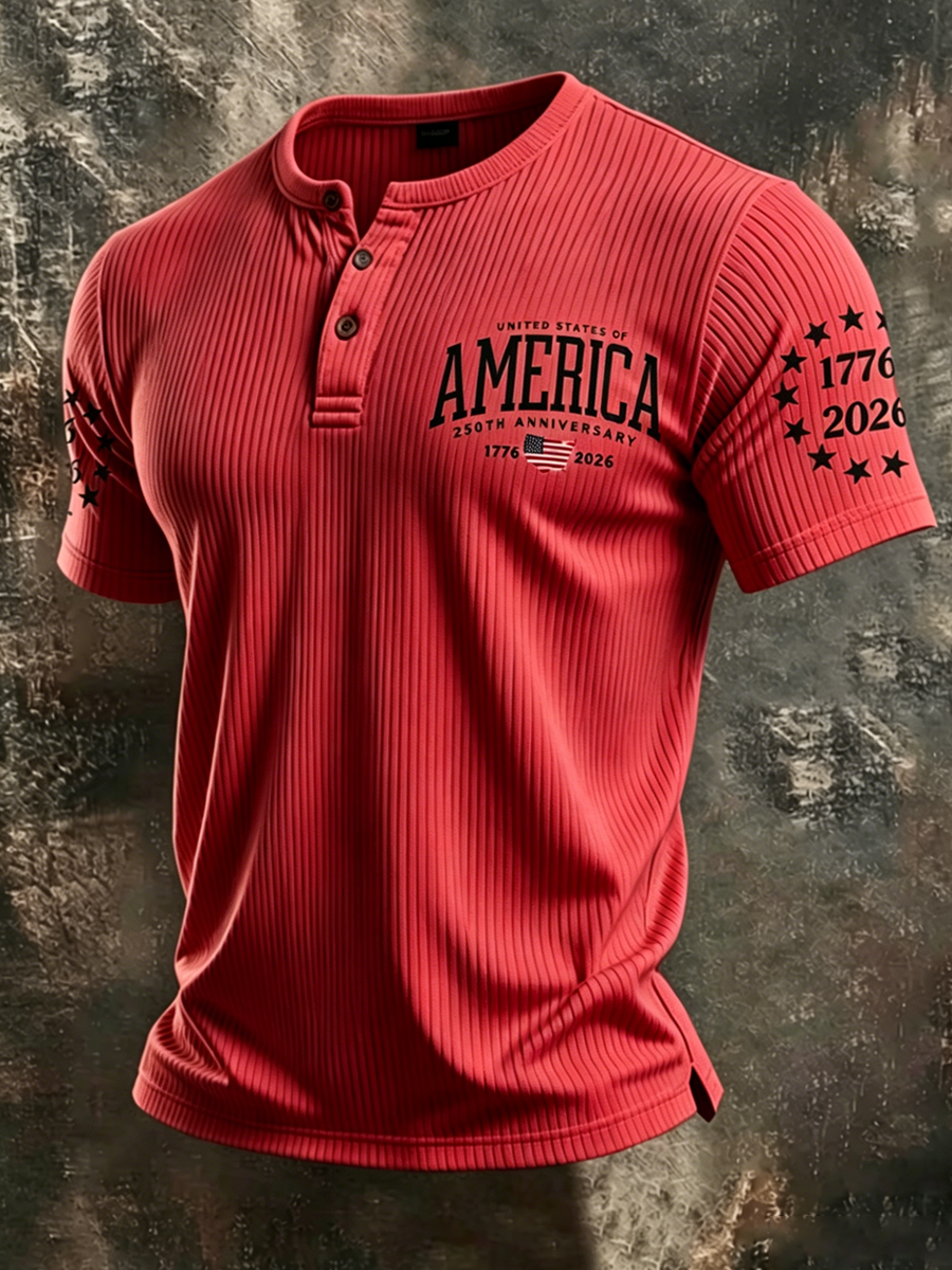 Men's Casual American 250th Anniversary T-shirt