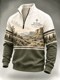 Men's Casual Faith Print Sweatshirt