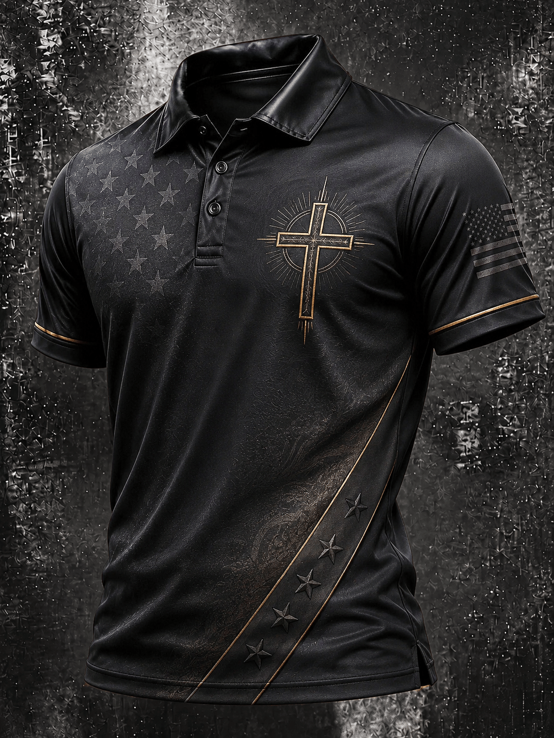 Men's Casual Faith Graphic Print Short Sleeve Polo Shirt