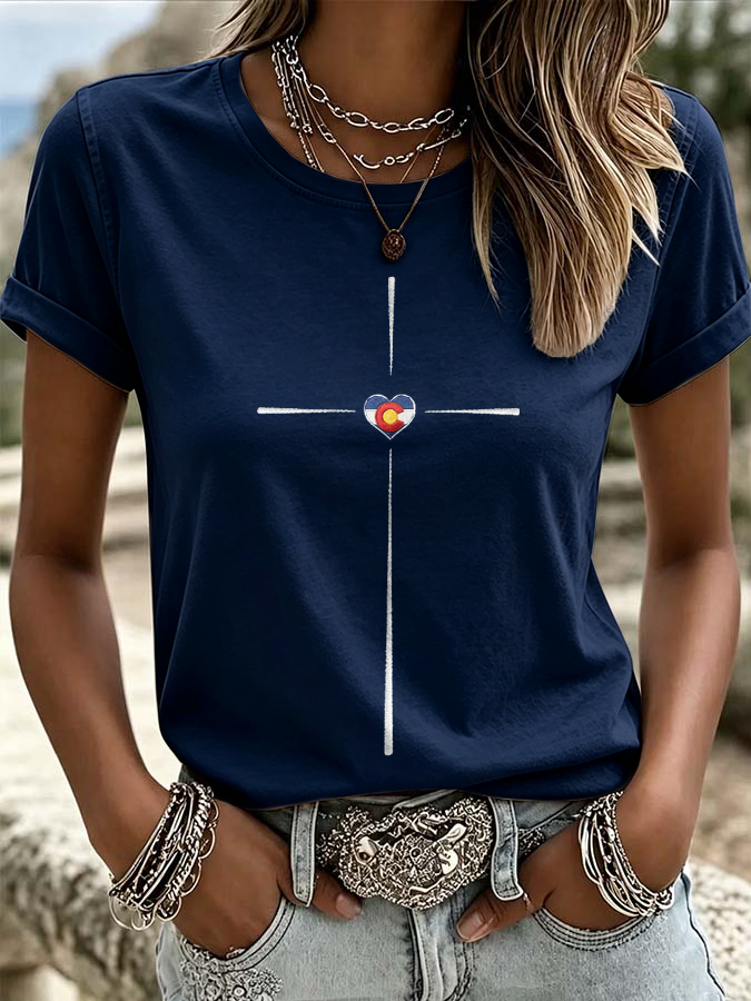 Women'S Colorado Strong Printed Casual T-Shirt