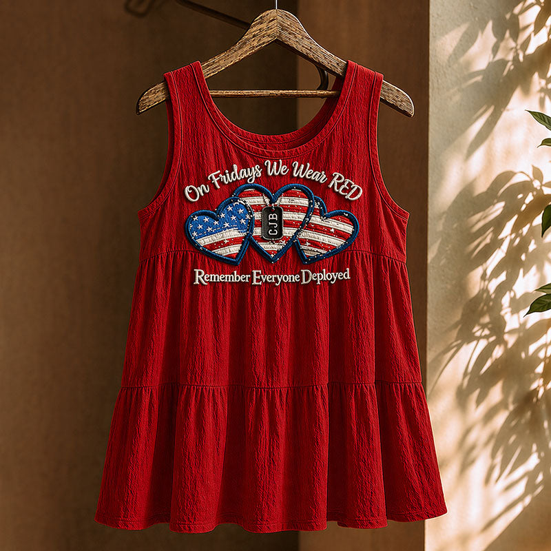 Women's Red Friday Printed Tank Top