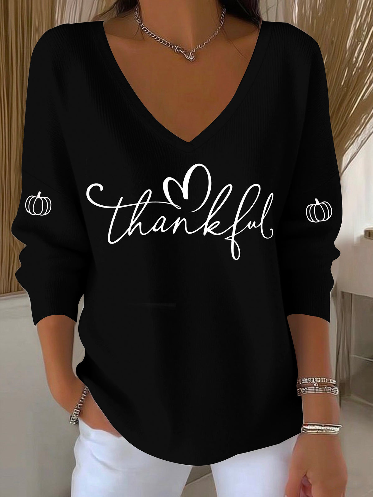 Women's Fall Thanksgiving Pumpkin Top