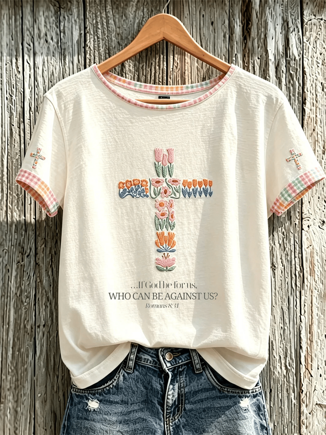 Women's Faith Theme Print Pattern Printed Leisure Round Neck T-shirt