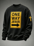Men's Casual Faith Print Sweatshirt