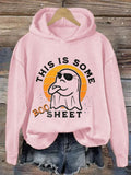 Women's Funny Halloween Ghost This Is Some BOO SHEET Casual Hoodie
