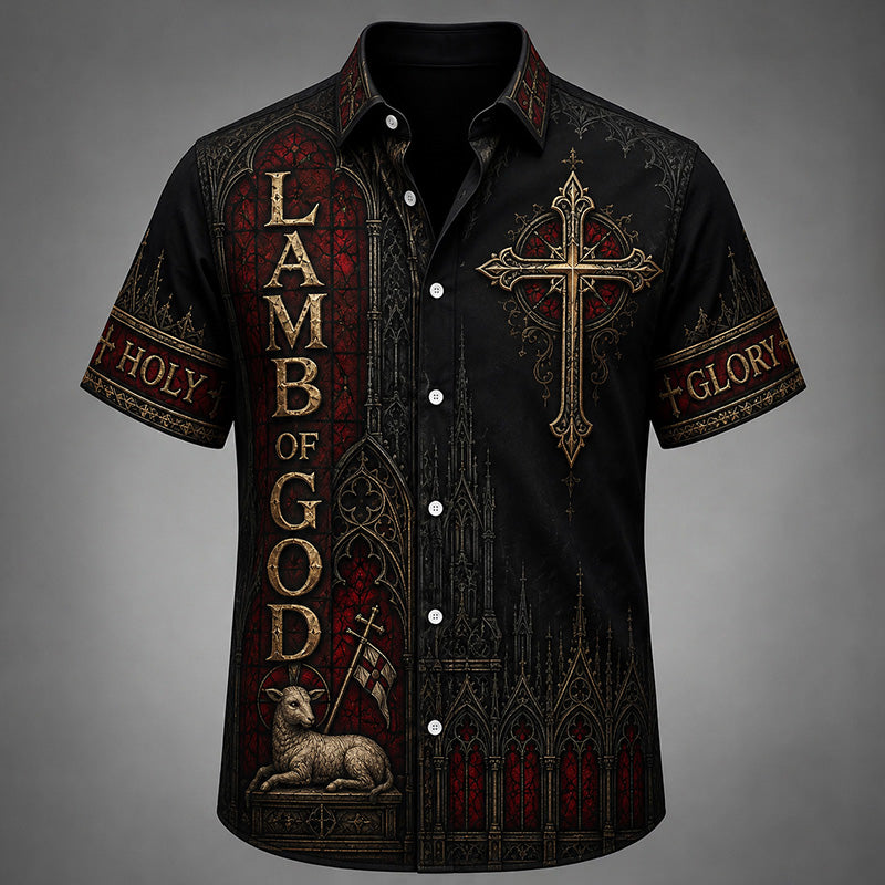 Men's Faith Cross Printed Casual Shirt
