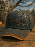 Vintage Halloween Bat Print Hat