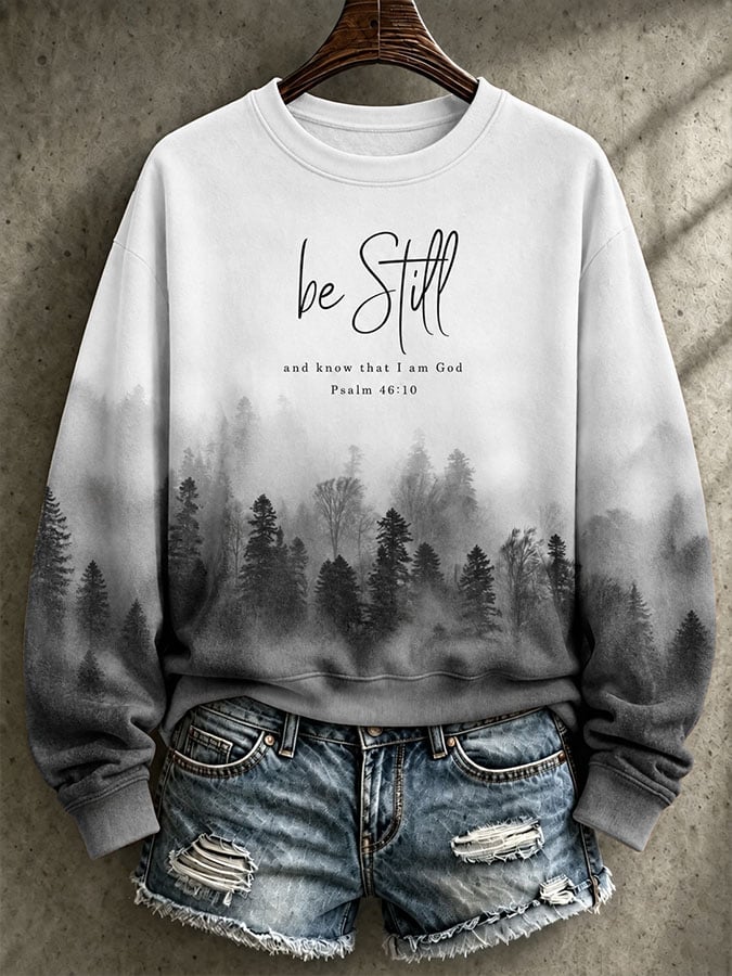 Women's Casual Printed Long-Sleeve Sweatshirt