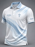 Men's Casual "Faith" Print Polo Shirt