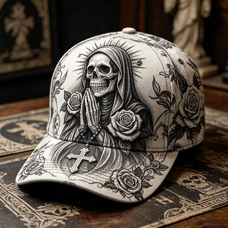 Religious Faith Skull Art Print Casual Cap