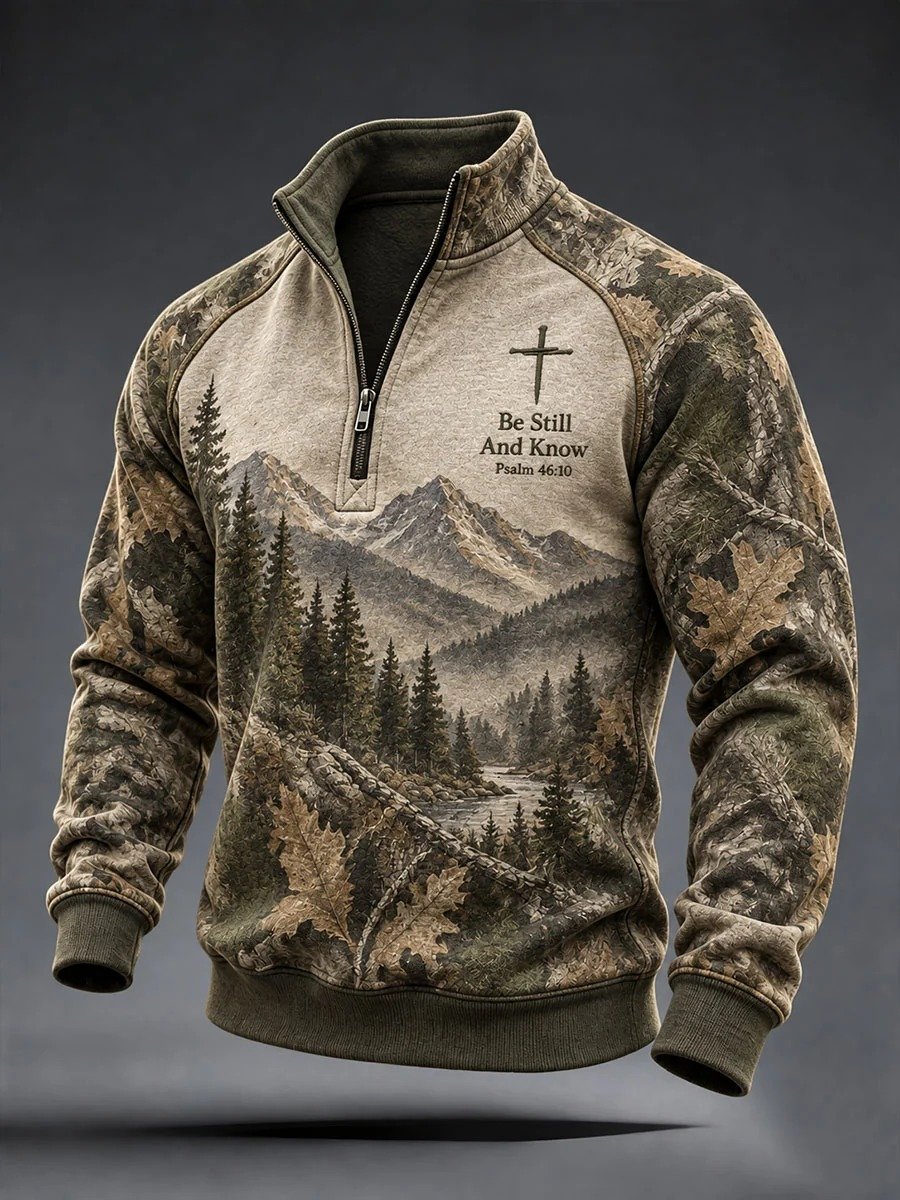 Men's Faith Cross Camo Art Sweatshirt