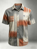 Men's Vintage Faith Faux-Linen Short-Sleeve Shirt