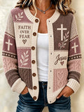 Women's Faith Print Cardigan