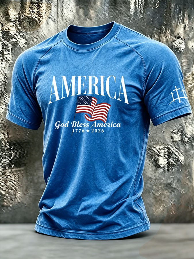 Men's Retro Print Short-Sleeve T-Shirt