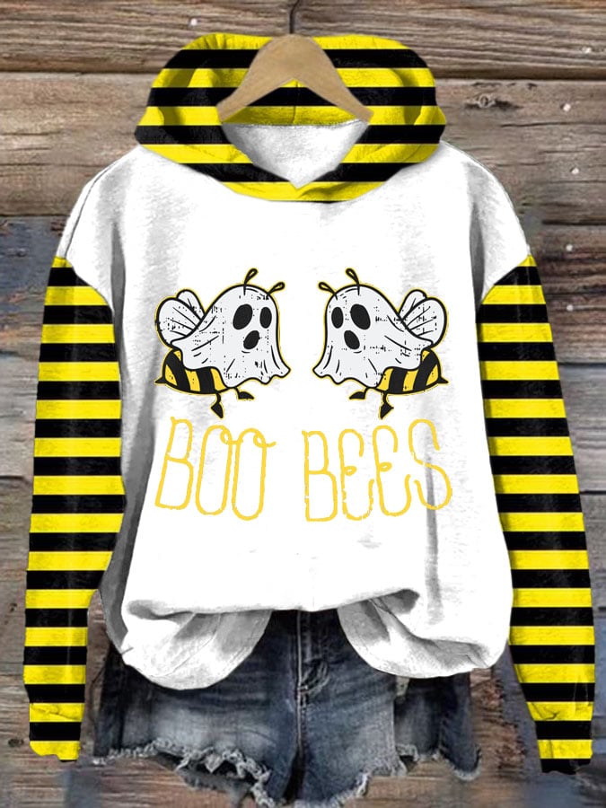 Women's Boo Bees Printed Casual Hoodie