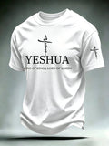 Men's Yeshua King Of Kings Lord Of Lords Print Round Neck T-shirt